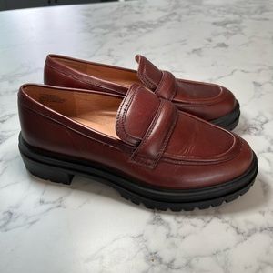 Madewell Red Leather Loafers